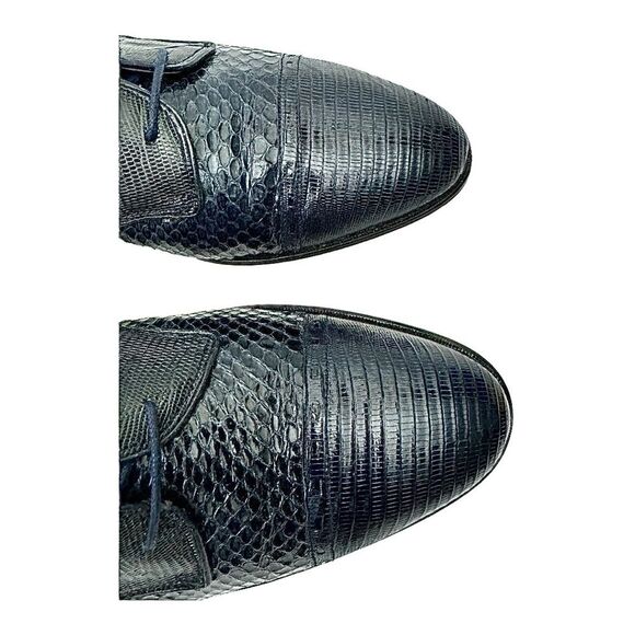 Carlo Morandi Blue Lizard Skin Leather Mens Oxford Shoes Size 11 Medium Used main image 11
